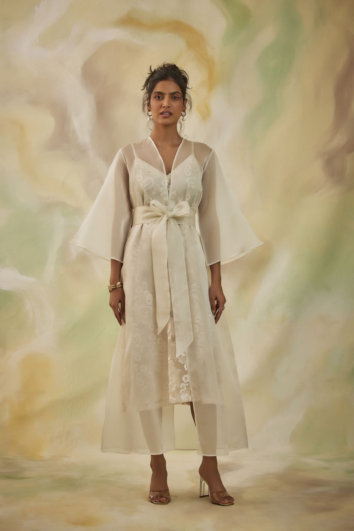 Blossom Embroidered Tie Dress