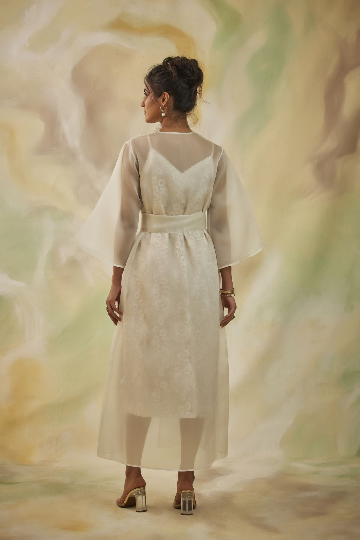 Blossom Embroidered Tie Dress