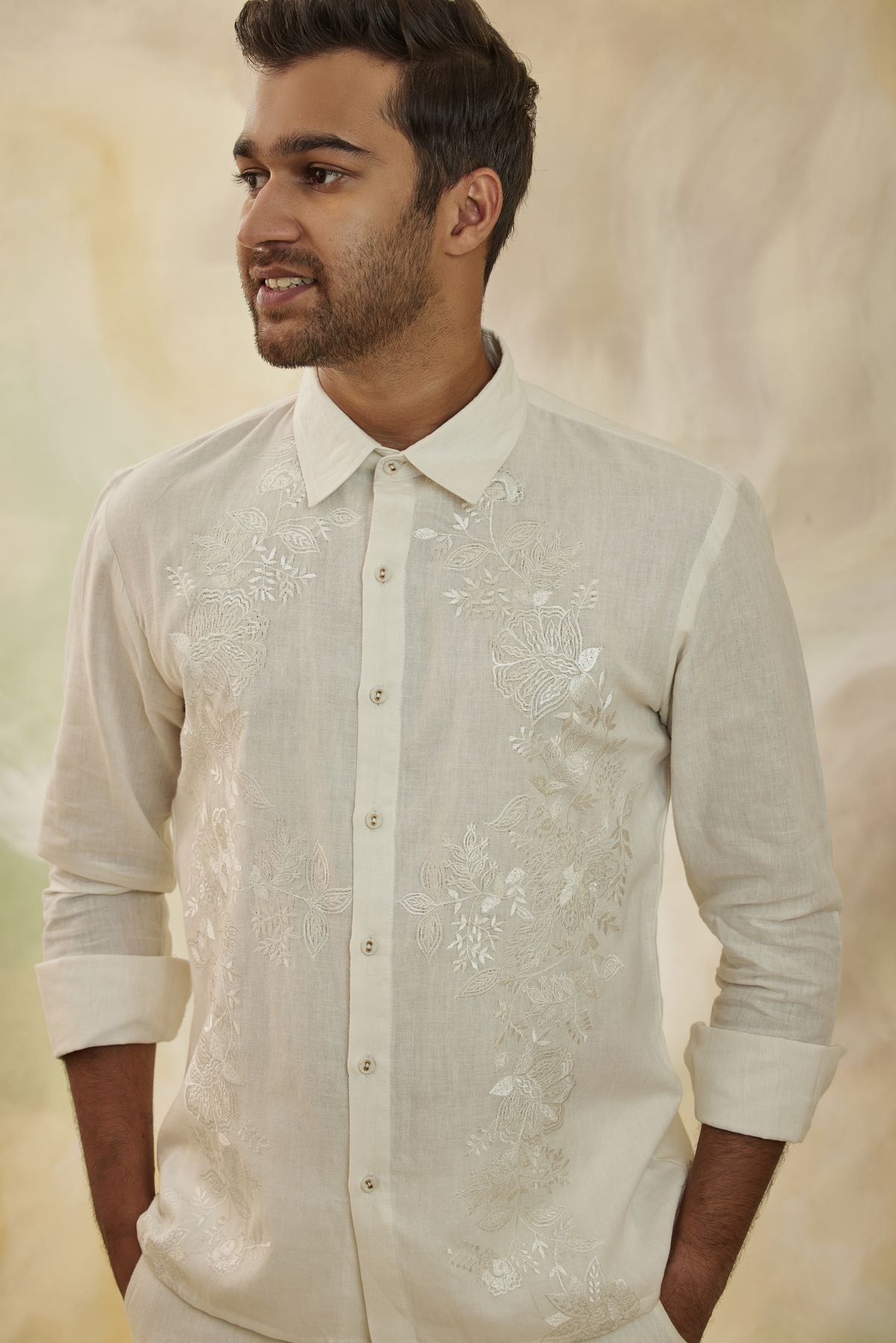 Eden Mens Embroidered Long Sleeve Shirt