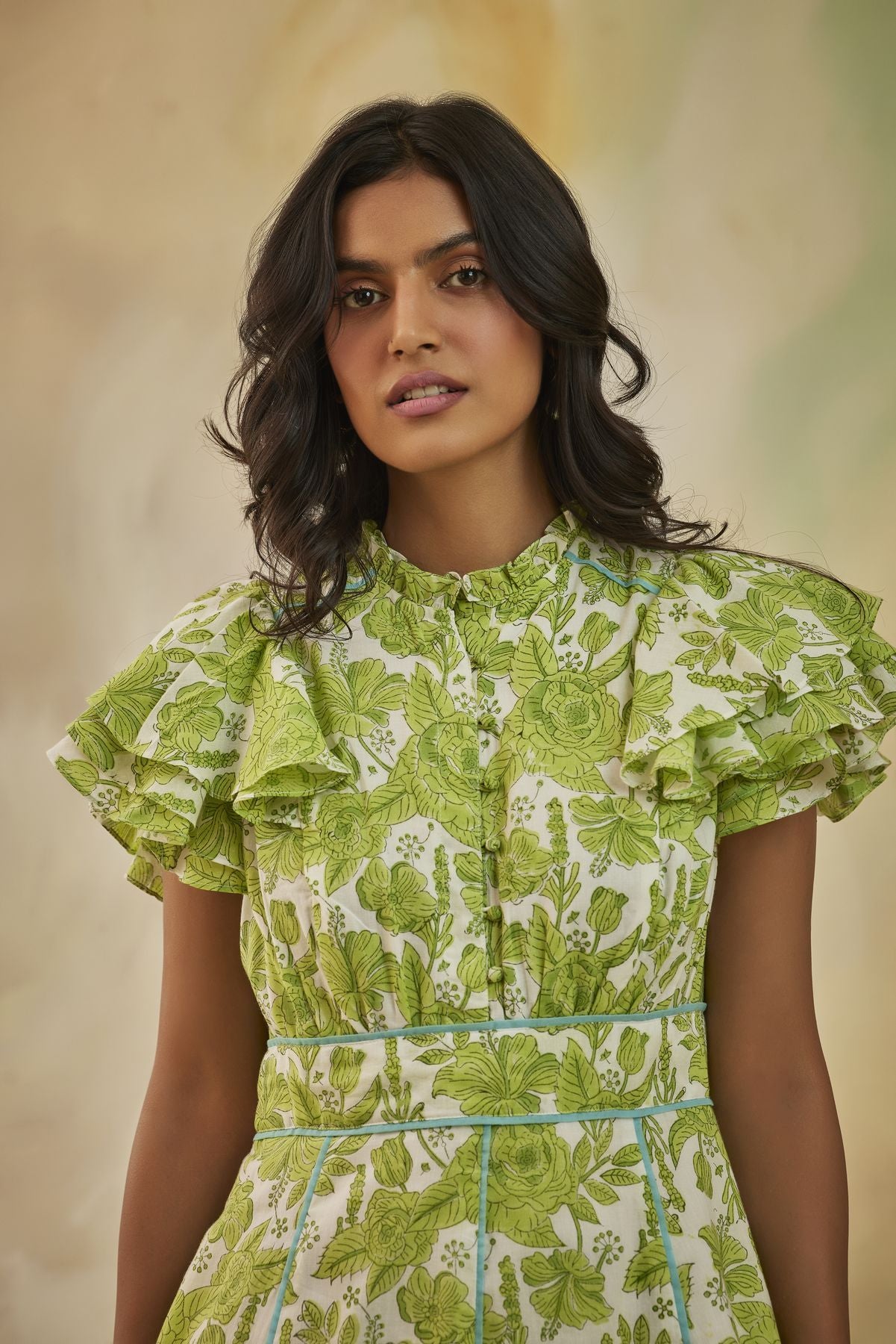 Serene Frill Sleeve Midi