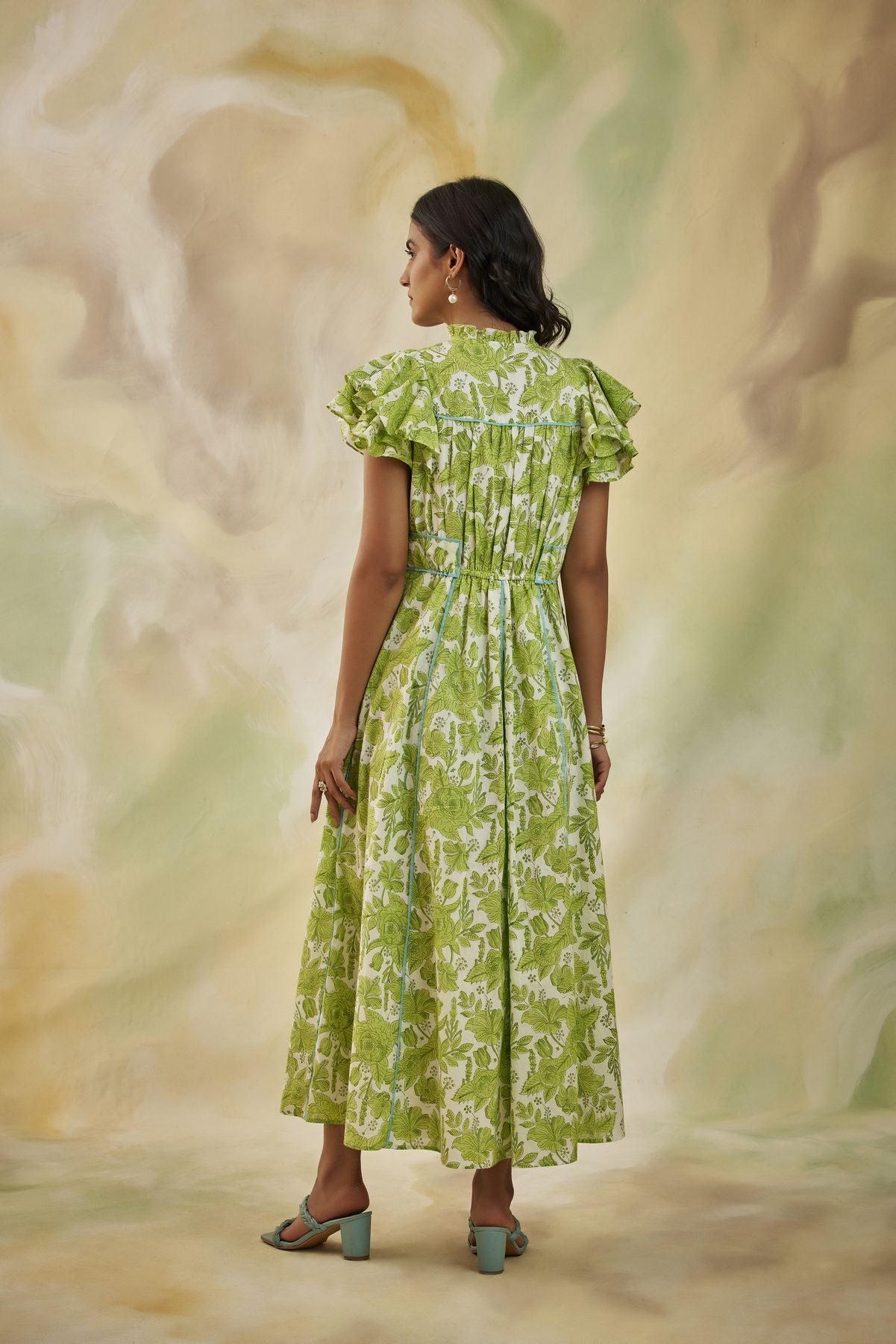 Serene Frill Sleeve Midi