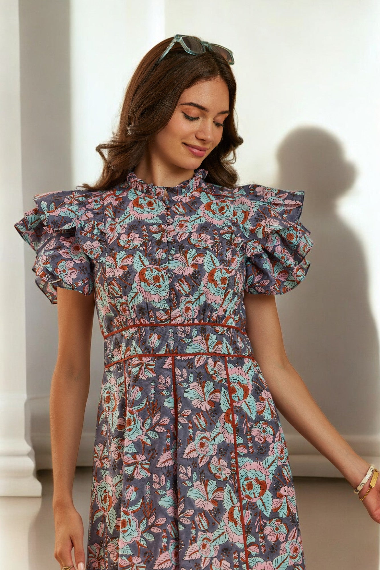 Serene Frill Sleeve Midi