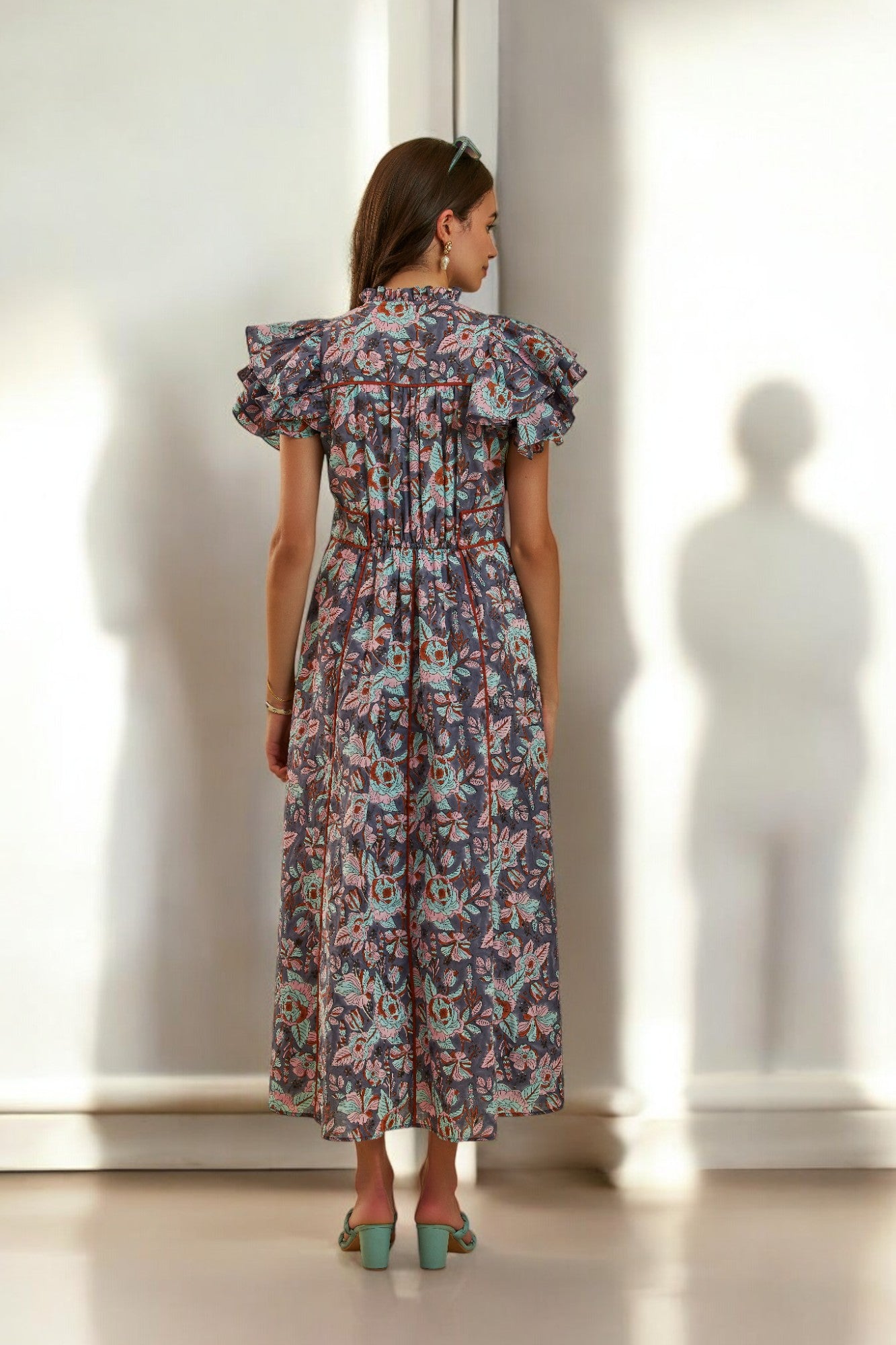 Serene Frill Sleeve Midi
