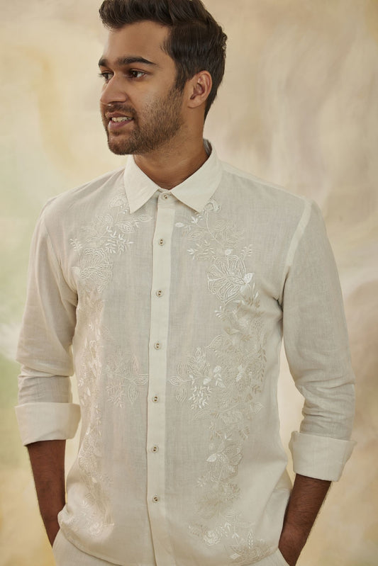 Eden Mens Embroidered Long Sleeve Shirt